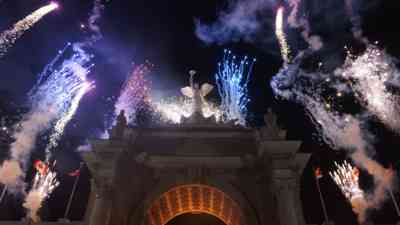 Photo of  the CNE Princess Gates with Fireworks
