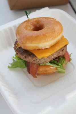 Photo of a Krispy Kreme Buger at the CNE in 2012