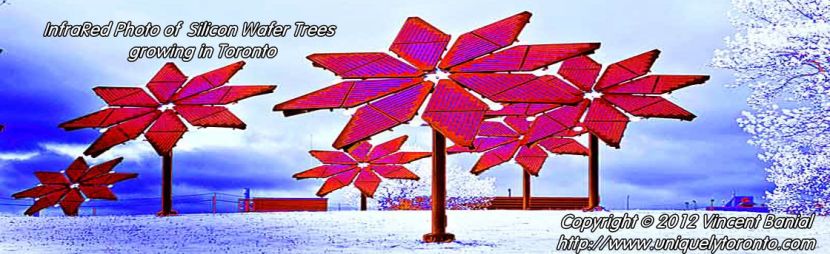 Photo of Silicon Wafer Trees. Photo credit Vincent Banial for Uniquely Toronto