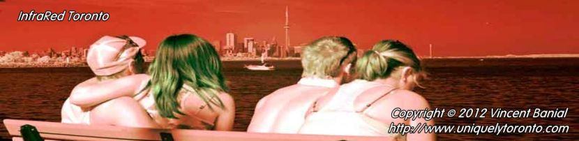 InfraRed photo of two coouple at Toronto waterfront. Photo credit Vincent Banial for Uniquely Toronto