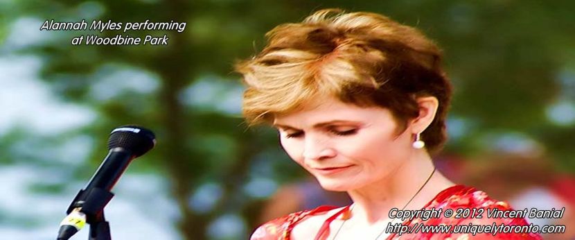 Photo of Alannah Myles performing at Woodbine park. Photo credit Vincent Banial for Uniquely Toronto