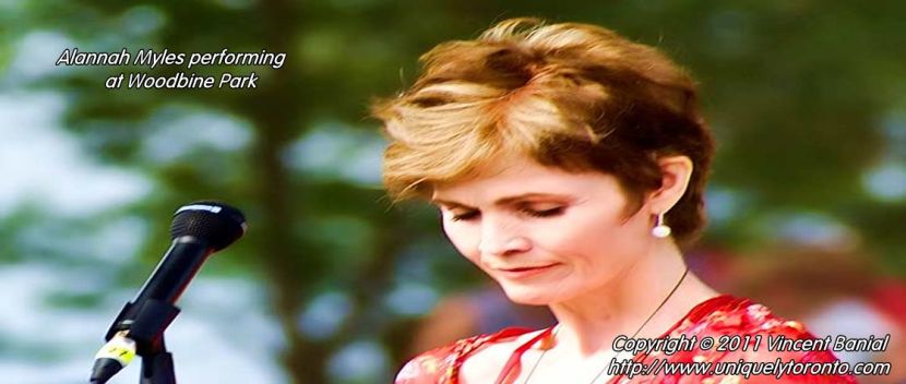 Photo of Alannah Myles performing at Woodbine park. Photo credit Vincent Banial for Uniquely Toronto