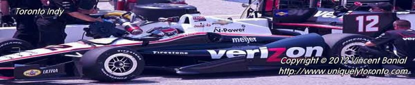 Photo of Toronto Indy racing car. Photo credit Vincent Banial for Uniquely Toronto