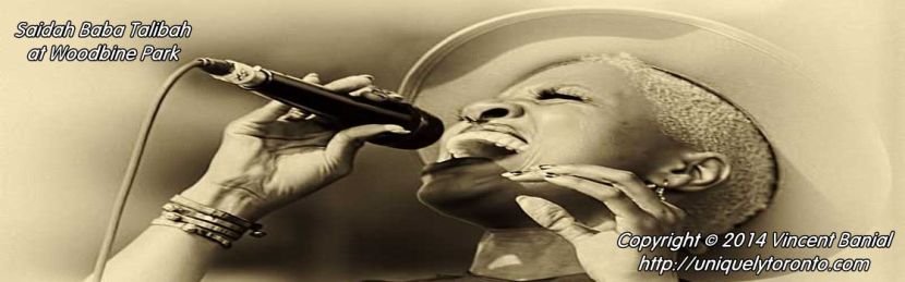 Photo of Saidah baba Talibah performing at Woodbine park in Toronto. Photo Credit Vincent Banial for Uniquely Toronto