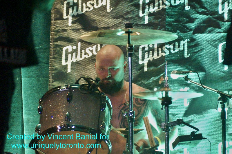 Photo of a band called "The Wild!" perfoming at the eOne Music party. Photo credit Vincent Banial