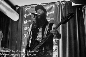 Photo of a band called "The Wild!" perfoming at the eOne Music party. Photo credit Vincent Banial