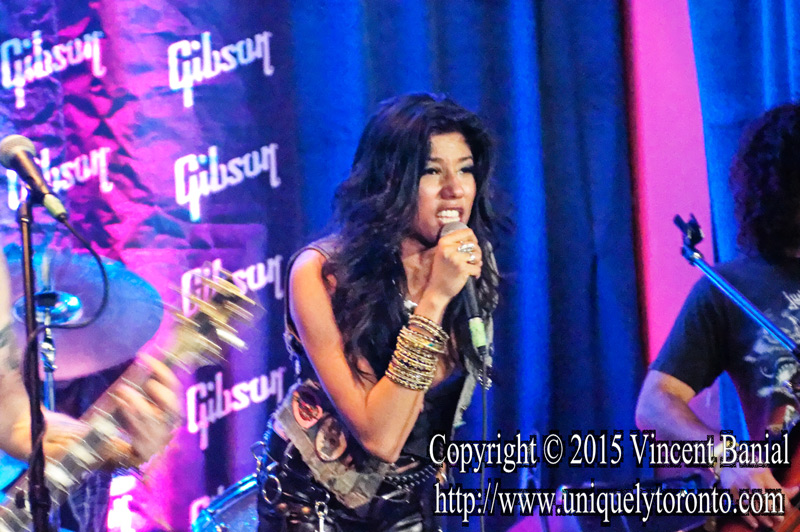 Photo of "Priya Panda" the Lead Singer with Diemonds performing at the eOne Music Canada & Gibson party on May 09 2015. Photo credit Vincent Bania