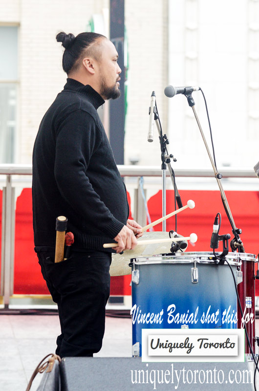 Photo of DATU performing at Yonge Dundas Square in Toronto. Photo credit Vincent Banial