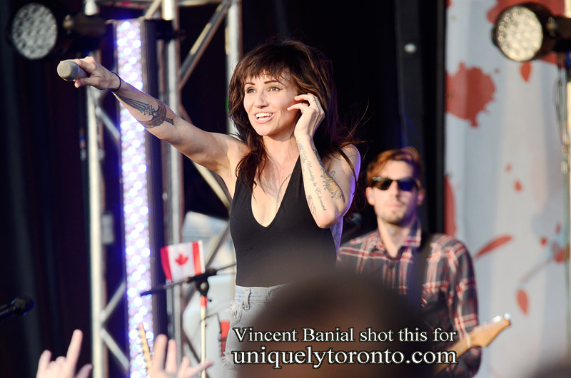 Photo of LIGHTS performing in Vaughan on Canada Day. Photo credit Vincent Banial