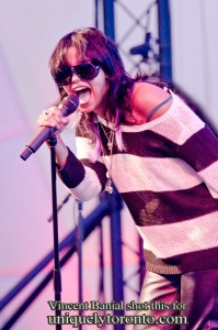 Photo of the Fefe Dobson concert at the Ontario Celebration Zone at Harbourfront Centre on July 15 2015. Photo credit Vincent Banial