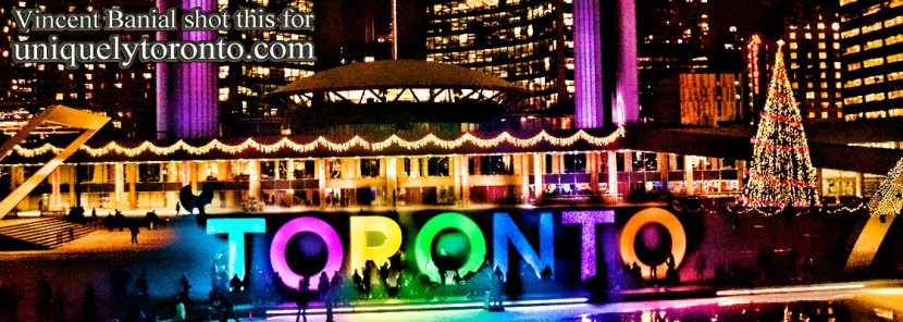 Photo of 2015 Nathan Phillips Square. Toronto Christmas Tree. Photo credit Vincent Banial