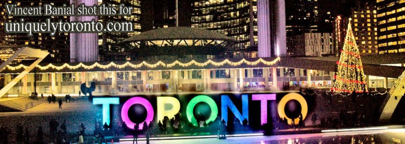 Photo of 2015 Nathan Phillips Square. Toronto Christmas Tree. Photo credit Vincent Banial