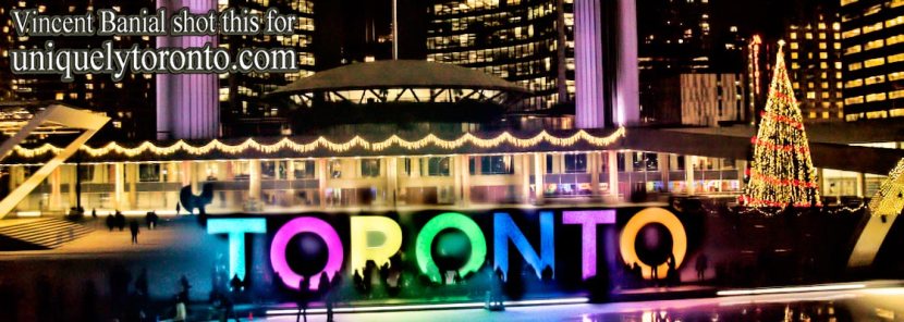 Photo of 2015 Nathan Phillips Square. Toronto Christmas Tree. Photo credit Vincent Banial