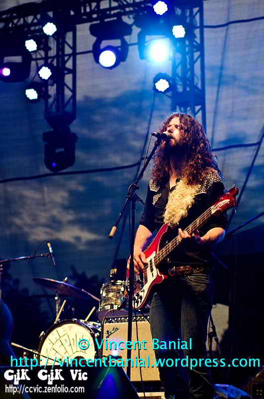 Photo of "The Sheepdogs" in concert at the Festival of Friends 2011. Photo credit Vincent Banial