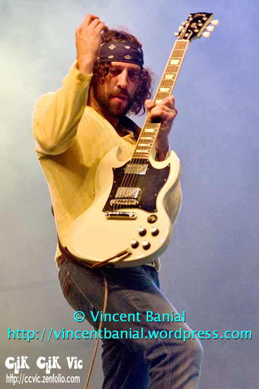 Photo of "The Sheepdogs" in concert at the Festival of Friends 2011. Photo credit Vincent Banial