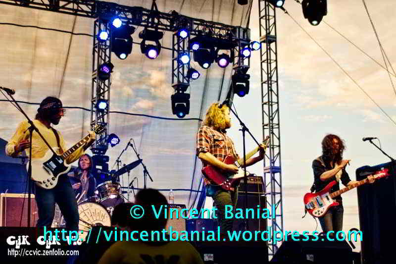 Photo of "The Sheepdogs" in concert at the Festival of Friends 2011. Photo credit Vincent Banial