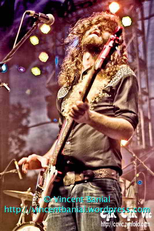 Photo of "The Sheepdogs" in concert at the Festival of Friends 2011. Photo credit Vincent Banial
