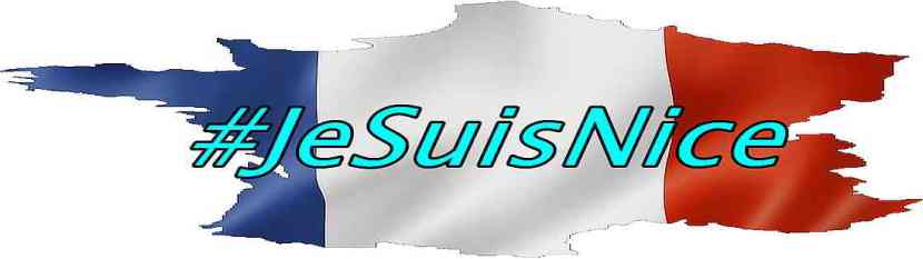 Photo of French Flag with the tga line #JeSuisNice by Vincent Banial